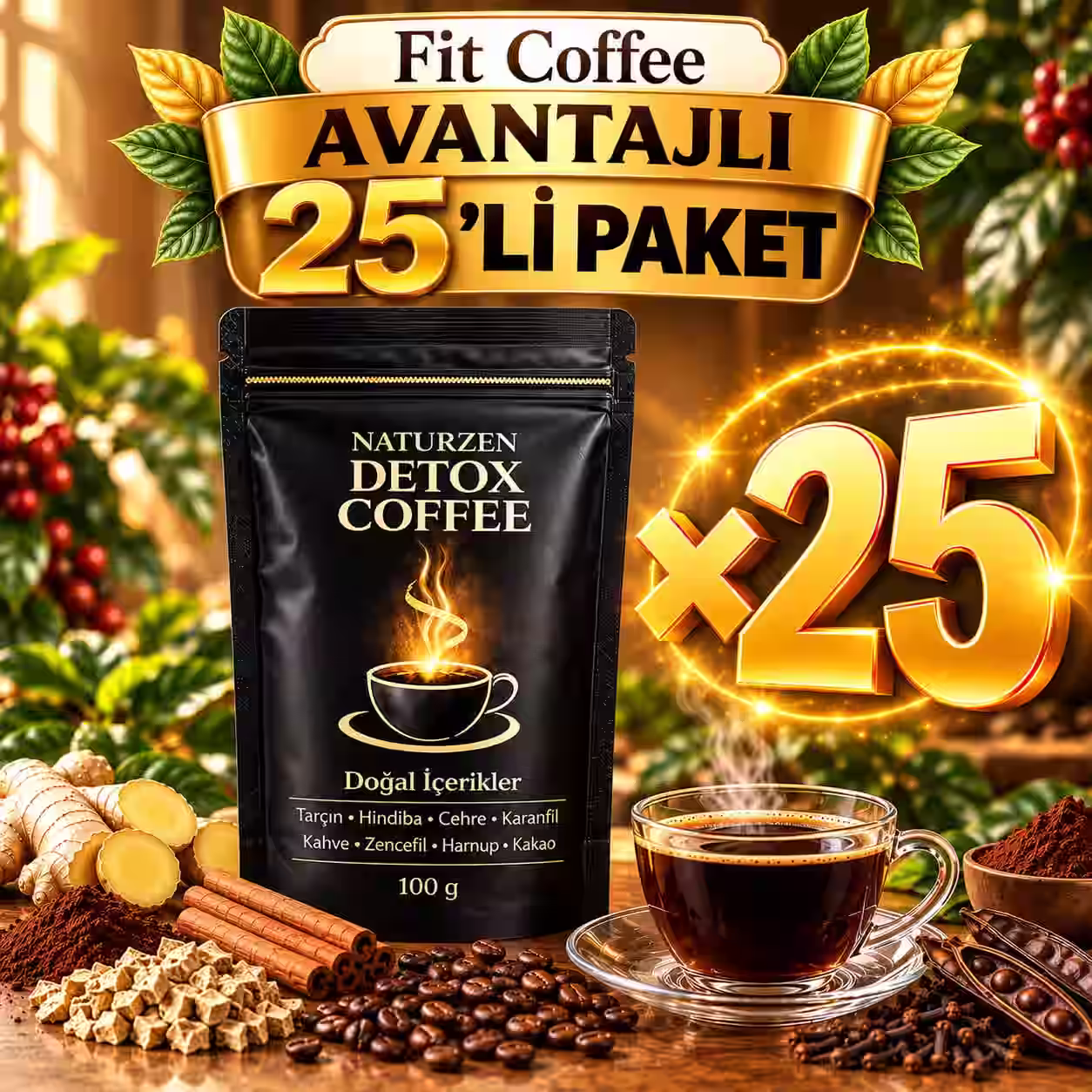 25'Lİ NATURZEN FIT KAHVE SETİ