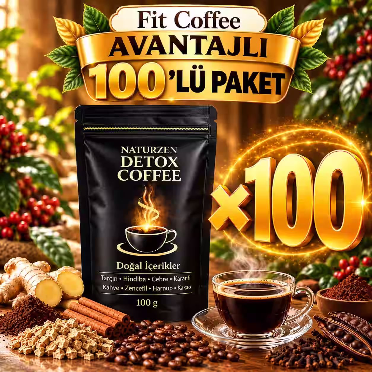 100'LÜ NATURZEN FIT KAHVE SETİ