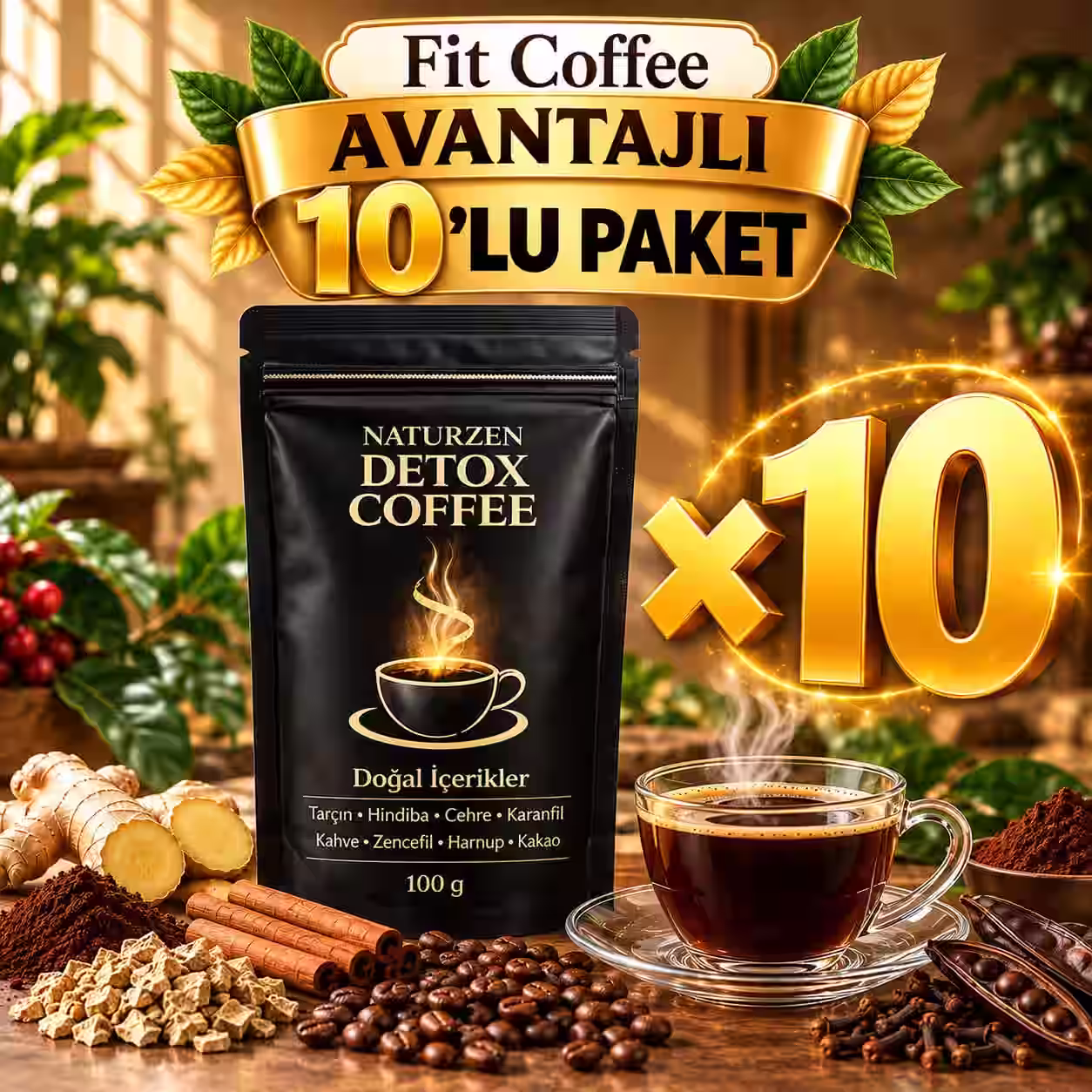 10'LU NATURZEN FIT KAHVE SETİ